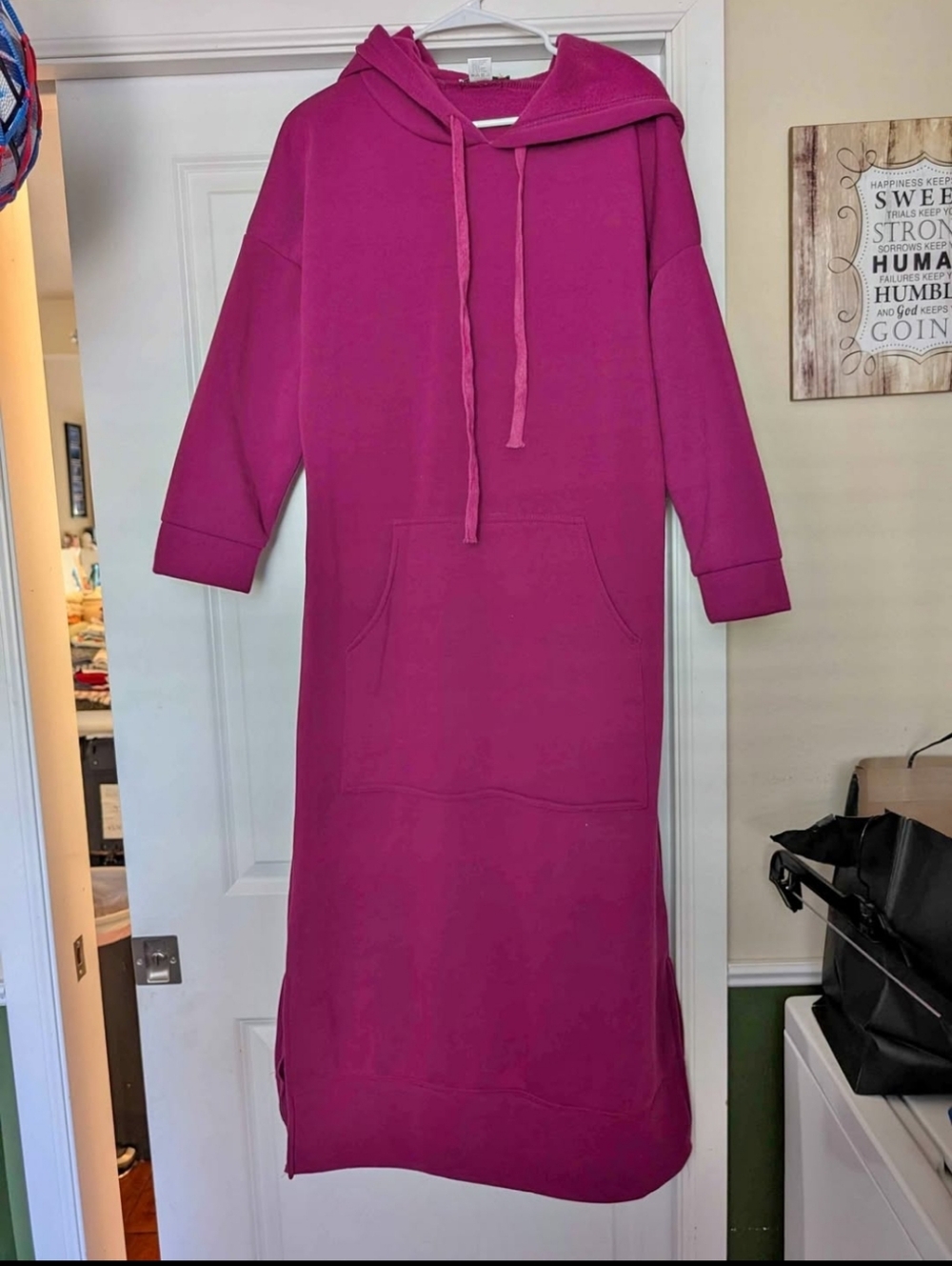 Z Avenue USA Fuchsia Hooded  Sweatshirt Dress
